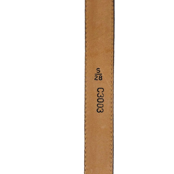 Brighton black textured leather golf belt with 3 charms and reptile skin Sz S/28 - Picture 12 of 16